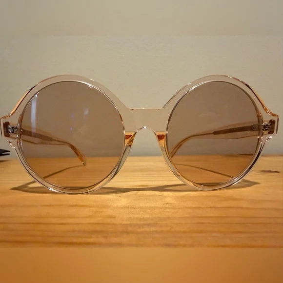 CELINE CL400511 Round Sunglasses MSRP $430 Pink Translucent 400511 - Picture 2 of 13